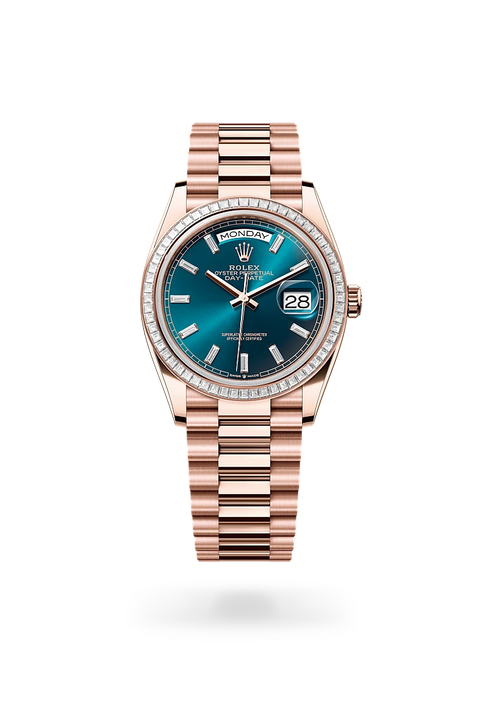 Rolex Day-Date in 18 ct Everose gold, M128395TBR-0032 - Michael Jones Jeweller