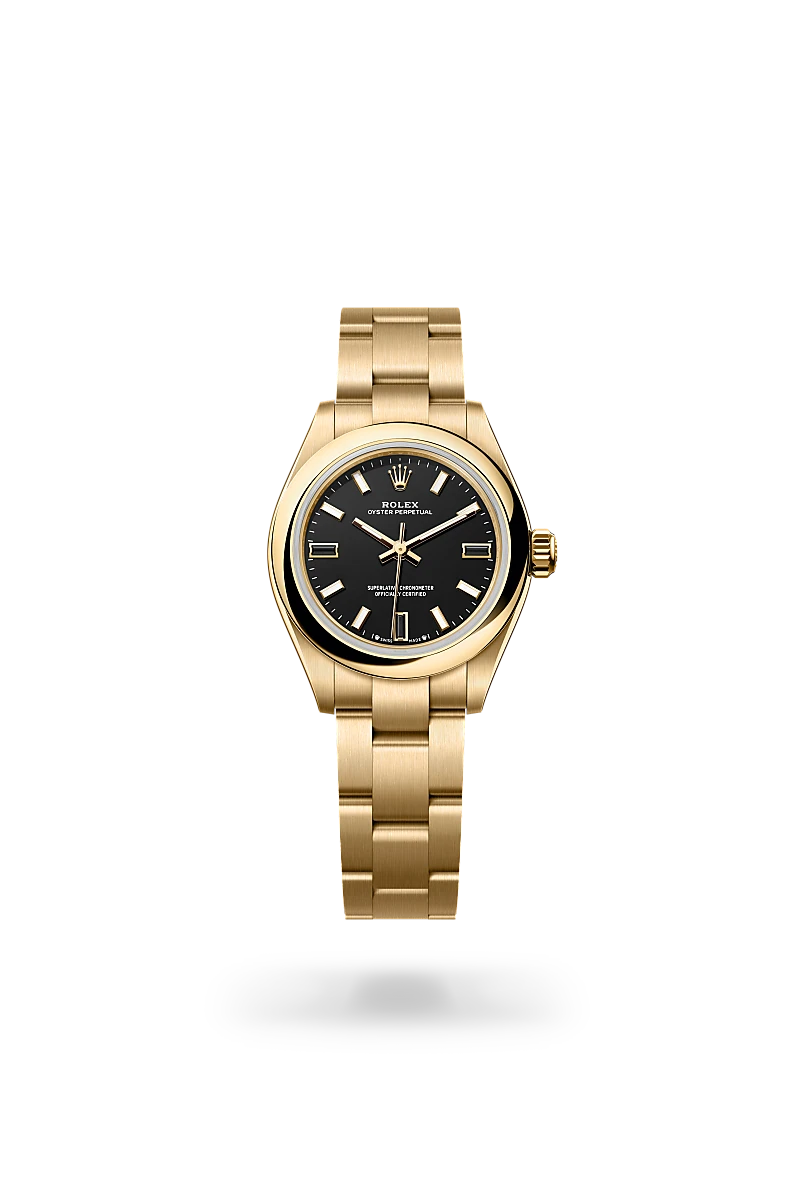 Rolex Oyster Perpetual in 18 ct yellow gold, M276208-0001 - Michael Jones Jeweller