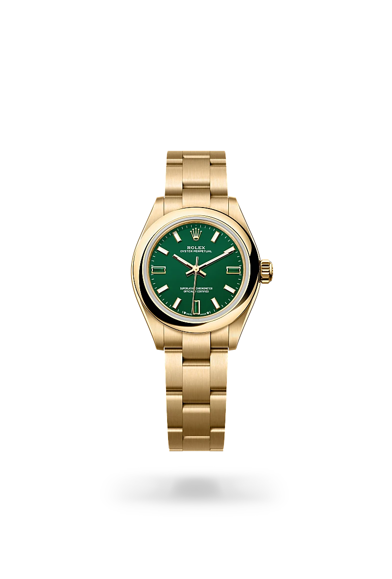 Rolex Oyster Perpetual in 18 ct yellow gold, M276208-0002 - Michael Jones Jeweller