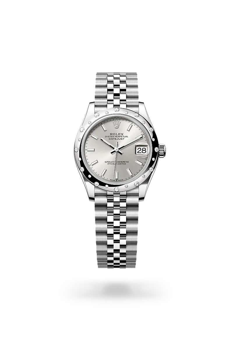 Rolex Datejust in White Rolesor - combination of Oystersteel and white gold, M278344RBR-0014 - Michael Jones Jeweller