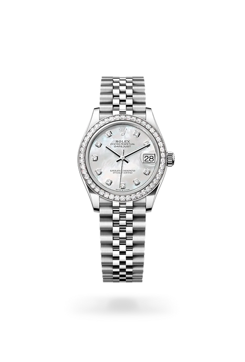 Rolex Datejust in White Rolesor - combination of Oystersteel and white gold, M278384RBR-0008 - Michael Jones Jeweller