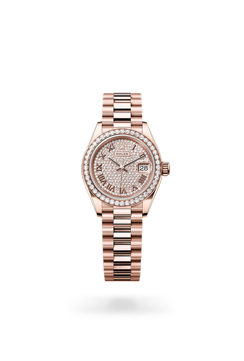 Rolex Lady-Datejust in 18 ct Everose gold, M279135RBR-0021 - Michael Jones Jeweller