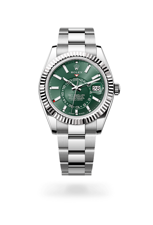 Rolex Sky-Dweller in White Rolesor - combination of Oystersteel and white gold, M336934-0001 - Michael Jones Jeweller