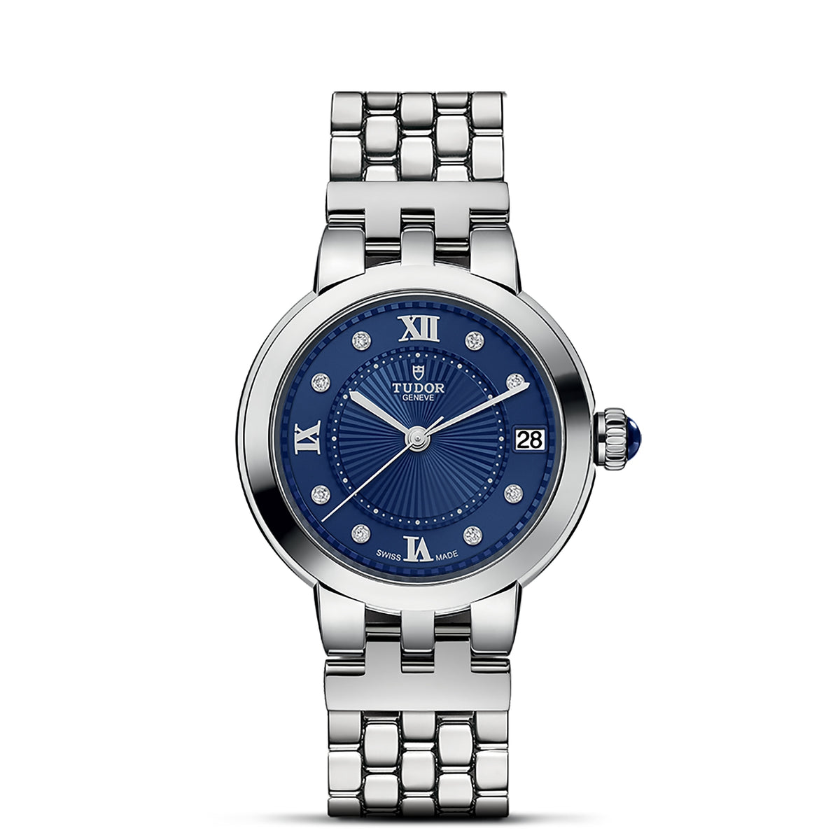 TUDOR Clair De Rose 34mm Stainless Steel Diamond Automatic Watch M35800-0010 - Michael Jones Jeweller