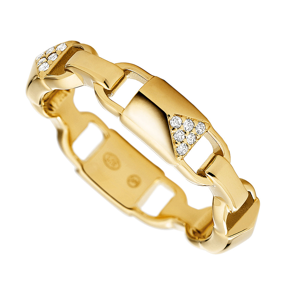 Michael Kors Women's Mercer Link 14K Gold-Plated Sterling Silver Padlock Ring - Michael Jones Jeweller