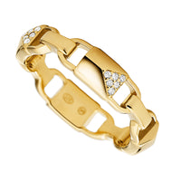 Michael Kors Women's Mercer Link 14K Gold-Plated Sterling Silver Padlock Ring