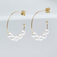 Yana Nesper Akoya Pearl 18ct Yellow Gold Hoop Earrings - Michael Jones Jeweller