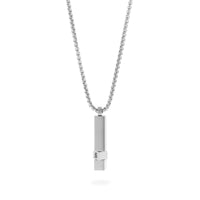 Steel and Barnett Gents Stainless Steel Vertical Bar Necklace Adjustable 24-28 Inches