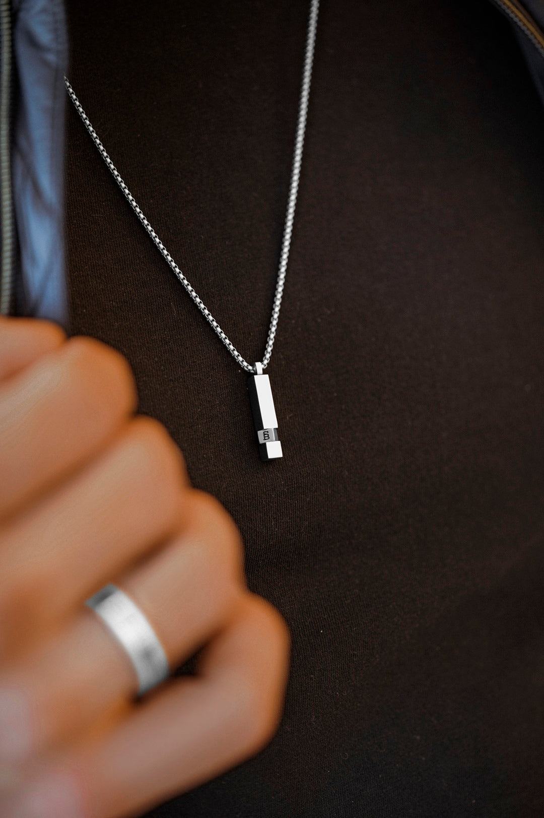 Steel and Barnett Gents Stainless Steel Vertical Bar Necklace Adjustable 24-28 Inches - Michael Jones Jeweller