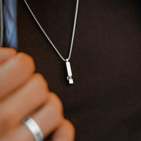 Steel and Barnett Gents Stainless Steel Vertical Bar Necklace Adjustable 24-28 Inches