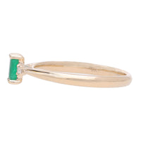 Emerald and Diamond 9ct Yellow Gold Three Stone Ring - Michael Jones Jeweller