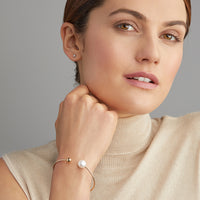 Yana Nesper Freshwater Pearl 18ct Yellow Gold Open Bangle - Michael Jones Jeweller