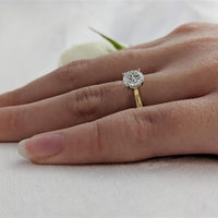 Open Tulip Solitaire 1.00ct E SI1 Diamond Yellow Gold/Platinum Ring