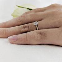 Open Tulip Solitaire 0.30ct F VS2 Diamond Yellow Gold/Platinum Ring