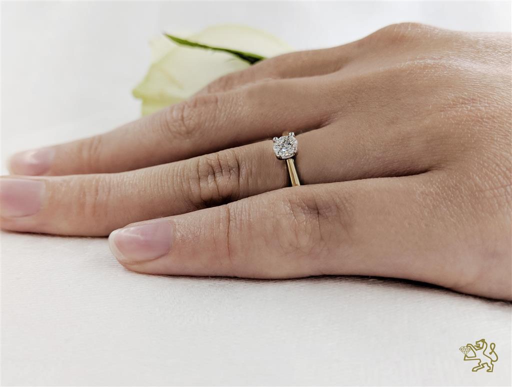 Open Tulip Solitaire 0.36ct G VS2 Diamond Yellow Gold/Platinum Ring - Michael Jones Jeweller