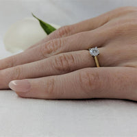 Open Tulip Solitaire 0.40ct F SI1 Diamond Yellow Gold/Platinum Ring - Michael Jones Jeweller
