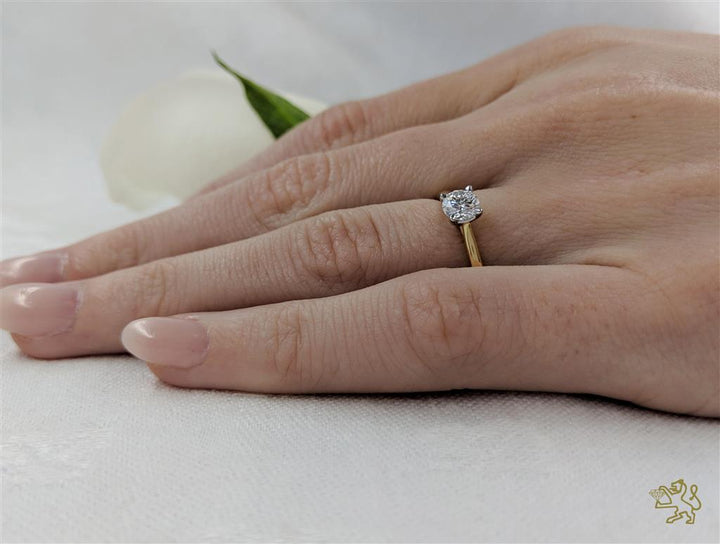 Open Tulip Solitaire 0.40ct F SI1 Diamond Yellow Gold/Platinum Ring