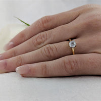 Open Tulip Solitaire 0.50ct E SI1 Diamond Yellow Gold/Platinum Ring - Michael Jones Jeweller