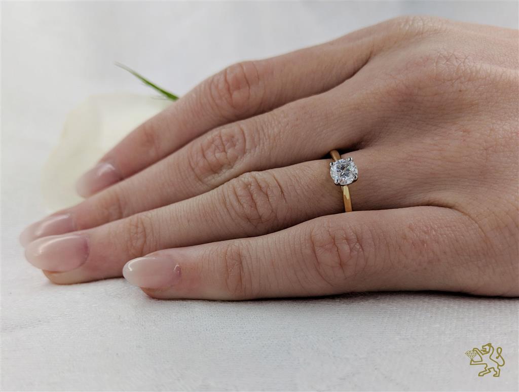 Open Tulip Solitaire 0.50ct E SI1 Diamond Yellow Gold/Platinum Ring - Michael Jones Jeweller