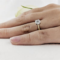 Open Tulip Solitaire 0.70ct E SI1 Diamond Yellow Gold/Platinum Ring