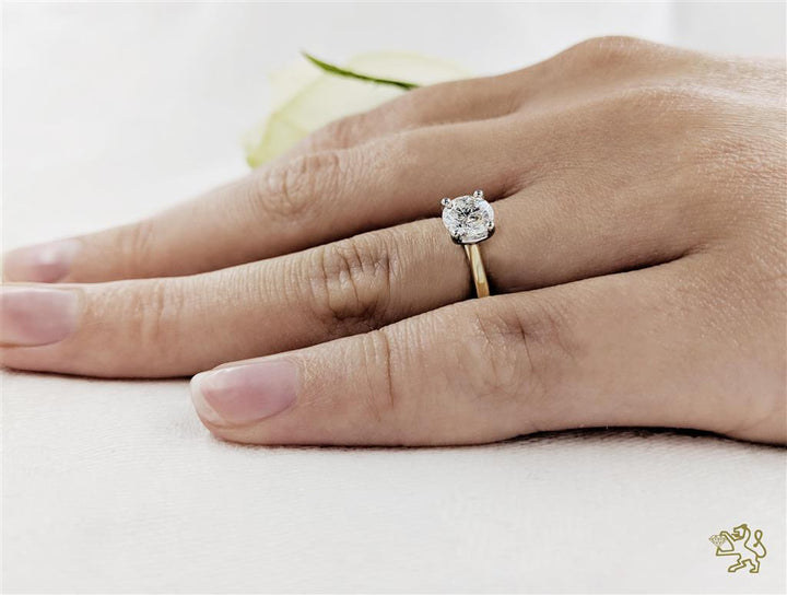 Open Tulip Solitaire 0.70ct E SI1 Diamond Yellow Gold/Platinum Ring