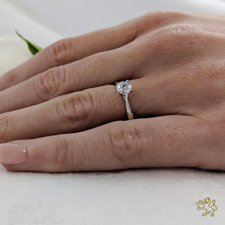 Open Tulip Solitaire 0.30ct F VS2 Diamond Platinum Ring