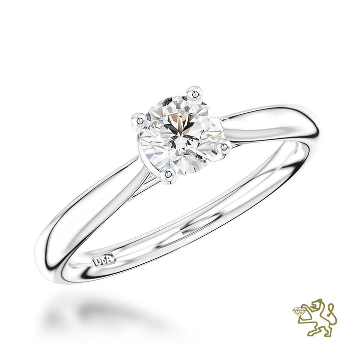 Open Tulip Solitaire 0.30ct F SI1 Diamond Platinum Ring