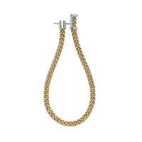 FOPE Flex'it Essentials 18ct Yellow and White Gold 0.17ct Diamond Set Medium Hoop Earrings