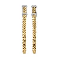 FOPE Flex'it Essentials 18ct Yellow and White Gold 0.17ct Diamond Set Medium Hoop Earrings