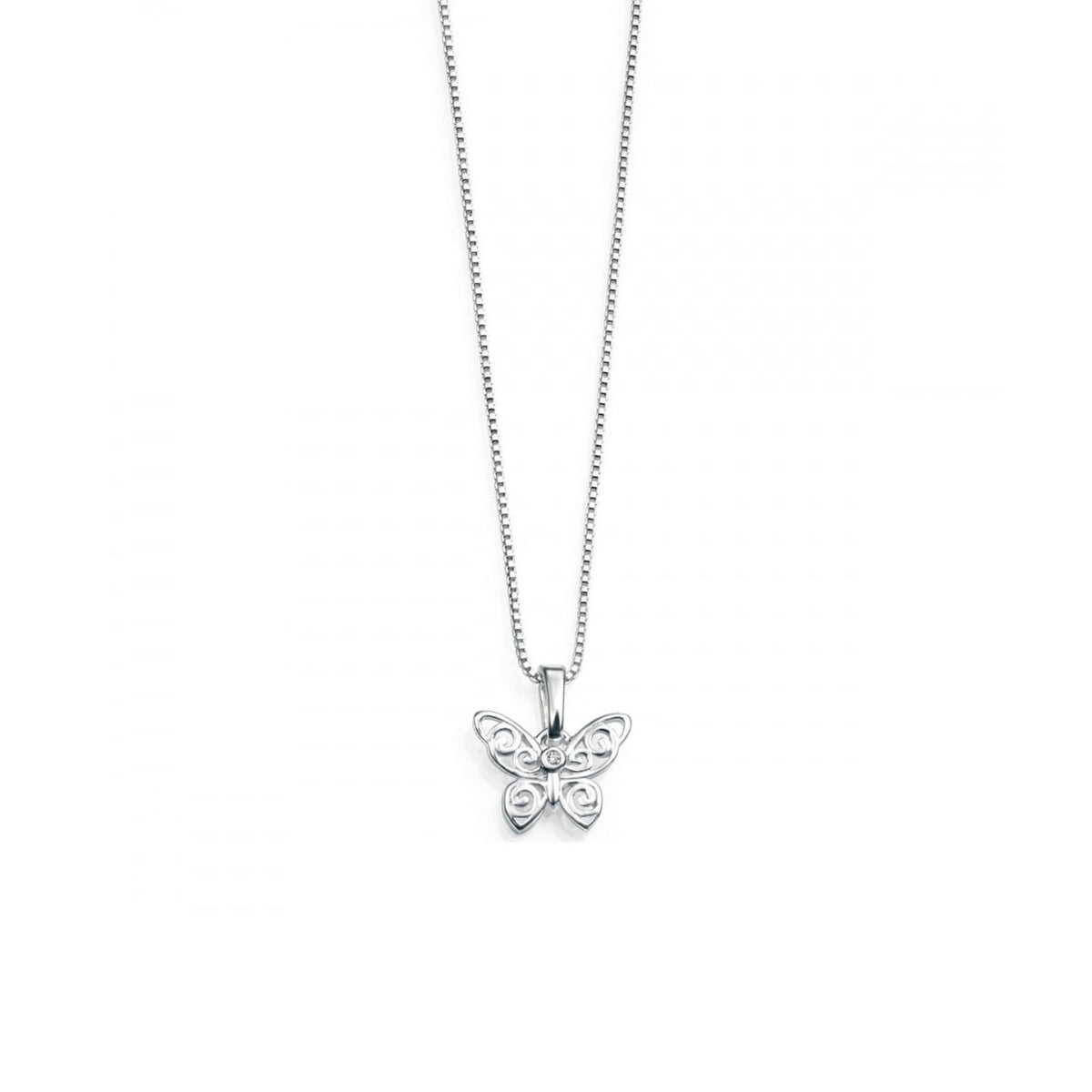 Childs D for Diamond Filgree Silver Butterfly Pendant - Michael Jones Jeweller