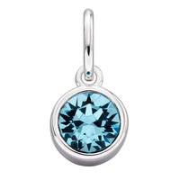 Crystal Birthstone Silver Charm March - Michael Jones Jeweller