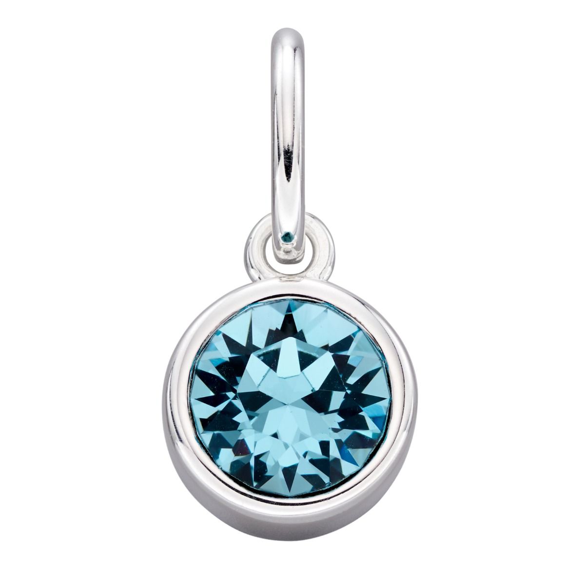 Crystal Birthstone Silver Charm March - Michael Jones Jeweller