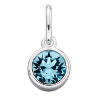 Crystal Birthstone Silver Charm March