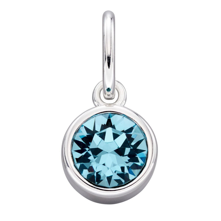 Crystal Birthstone Silver Charm March - Michael Jones Jeweller