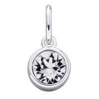 Crystal Birthstone Silver Charm April - Michael Jones Jeweller