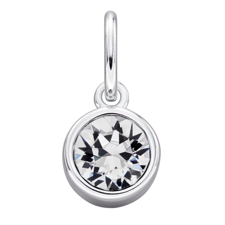 Crystal Birthstone Silver Charm April