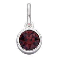 Crystal Birthstone Silver Charm January