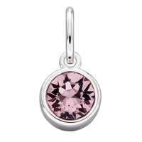 Crystal Birthstone Silver Charm June