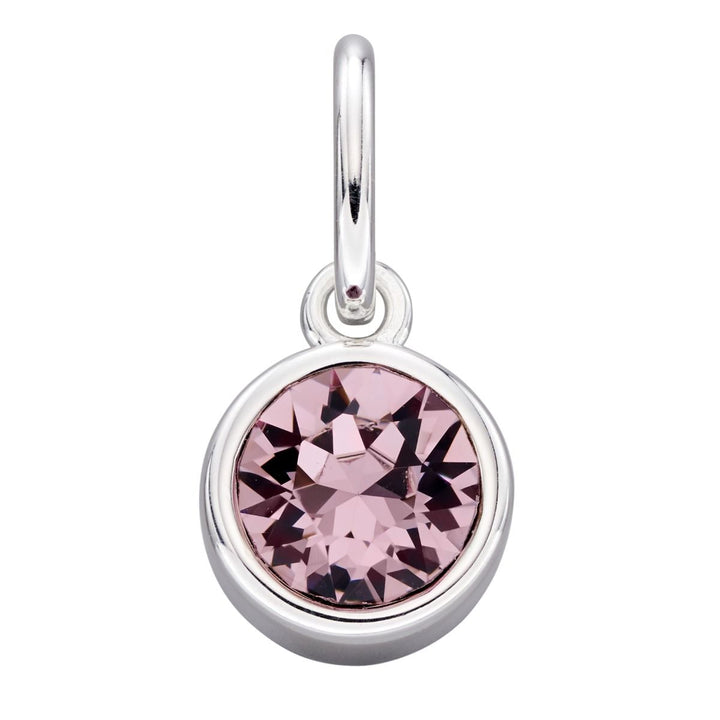 Crystal Birthstone Silver Charm June