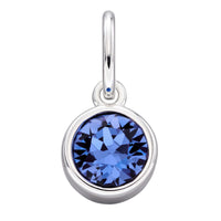 Crystal Birthstone Silver Charm September