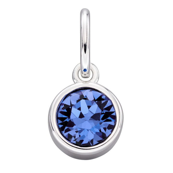 Crystal Birthstone Silver Charm September