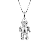 D for Diamond Childs Articulated Silver Teddy Bear - Michael Jones Jeweller
