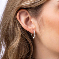 Yoko Eclipse Akoya Pearl and Diamond 18ct White Gold Hoop Earrings