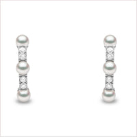 Yoko Eclipse Akoya Pearl and Diamond 18ct White Gold Hoop Earrings