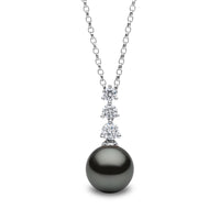 Yoko Diamond Classic Tahitian Pearl and Diamond 18ct White Gold Drop Pendant