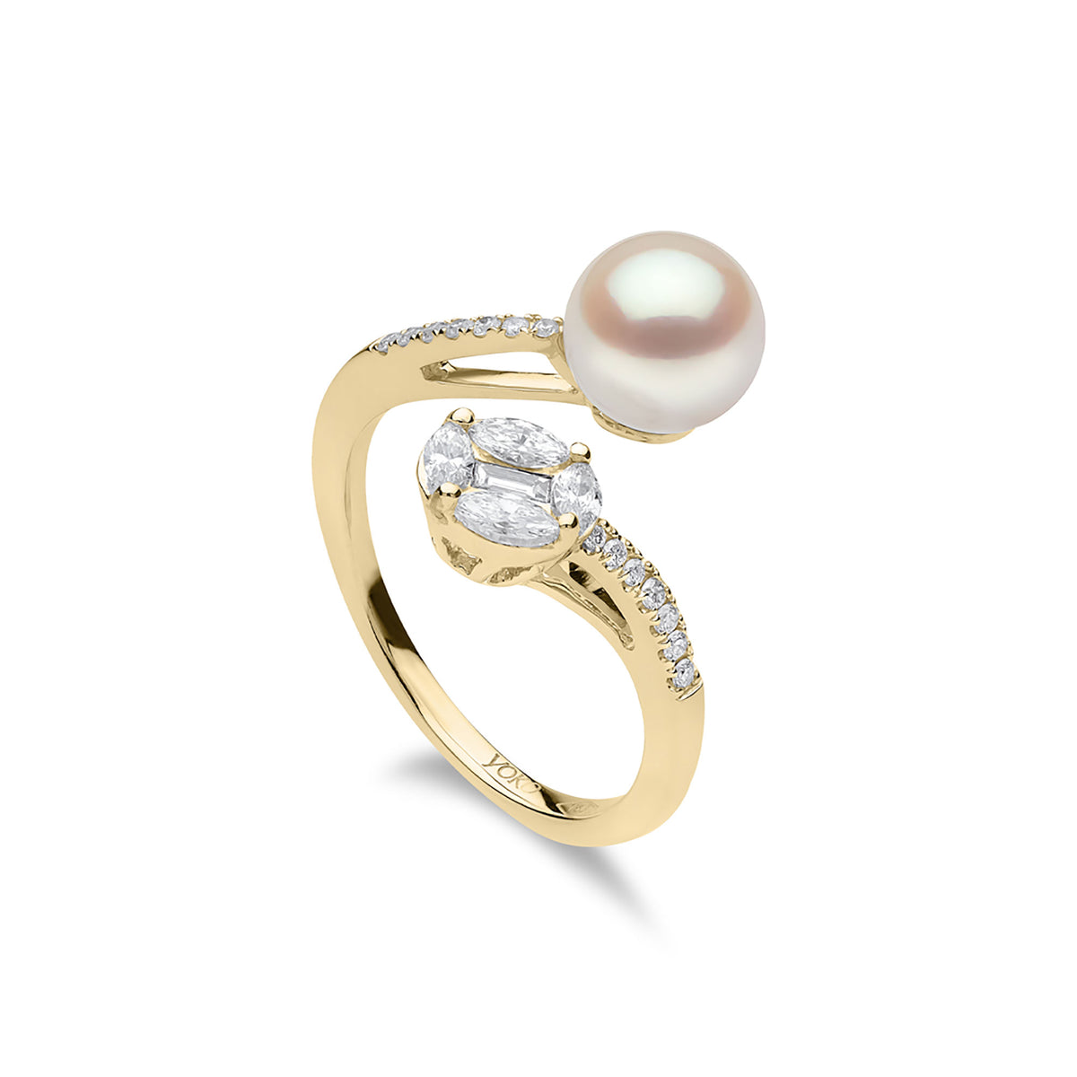 Yoko Starlight Akoya Pearl and Diamond 18ct Yellow Gold Phoenix Ring - Michael Jones Jeweller