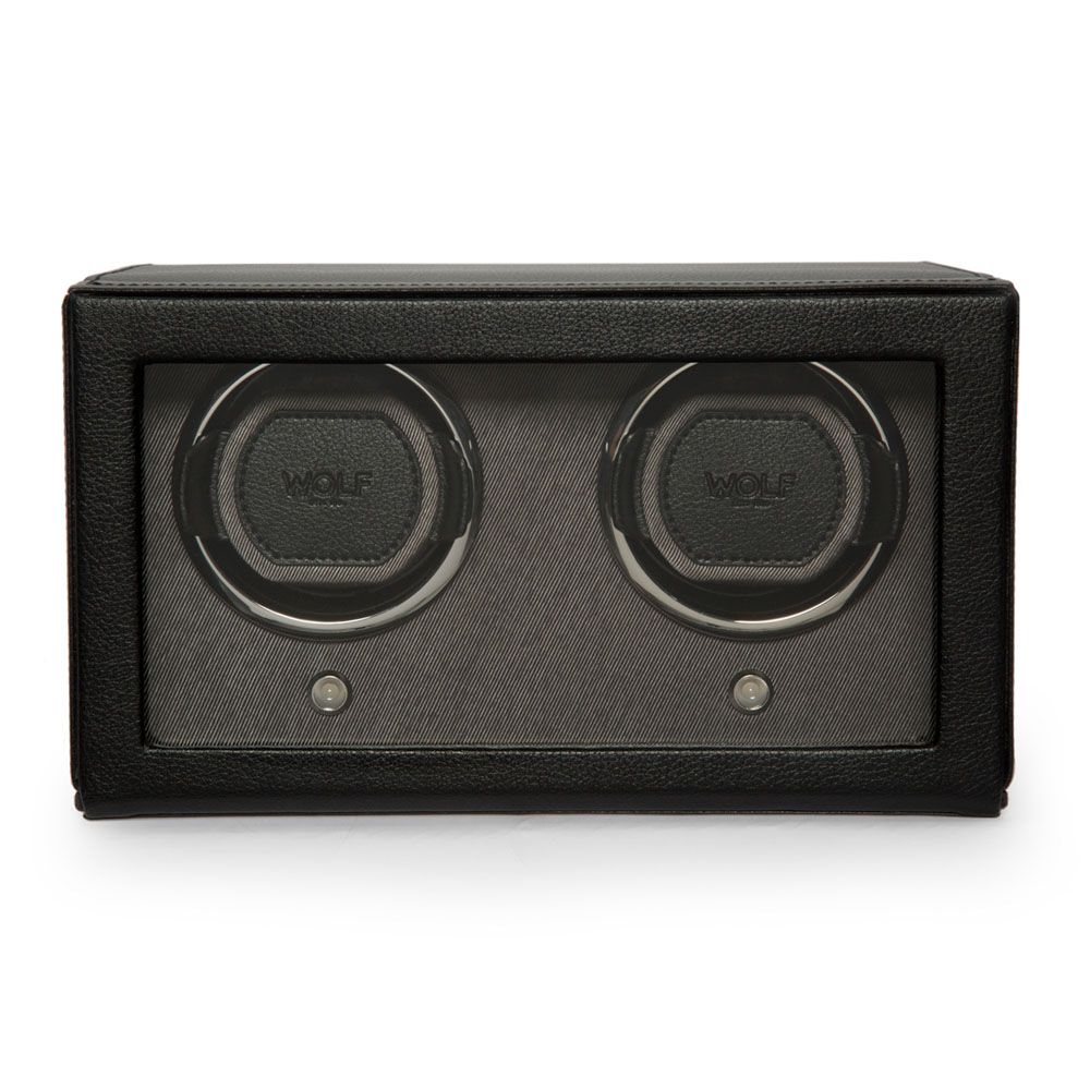 WOLF Cub Double Black Watch Winder with Cover - ONLINE EXCLUSIVE - Michael Jones Jeweller