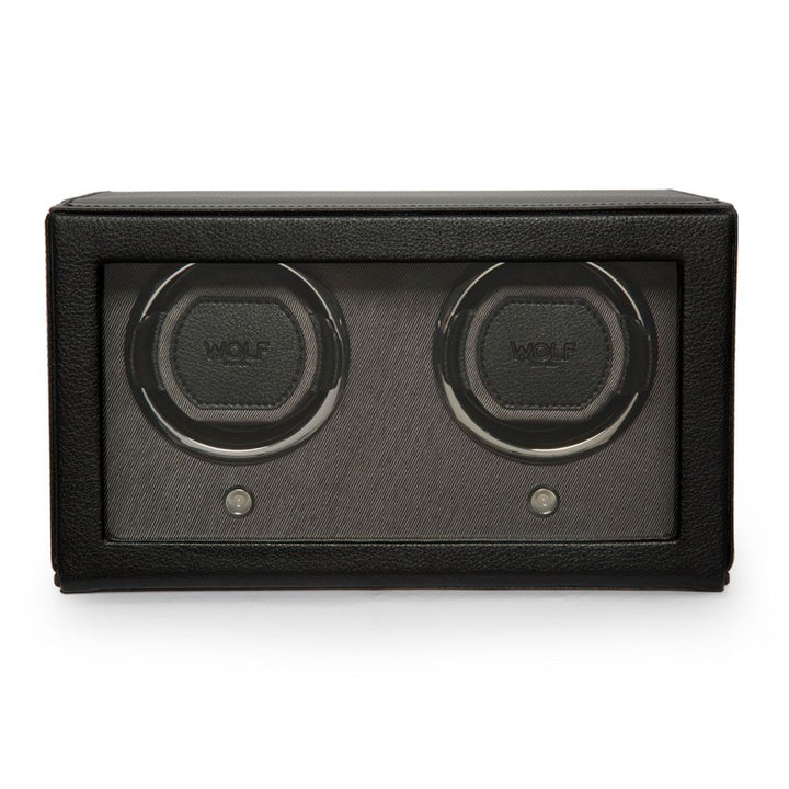 WOLF Cub Double Black Watch Winder with Cover - ONLINE EXCLUSIVE