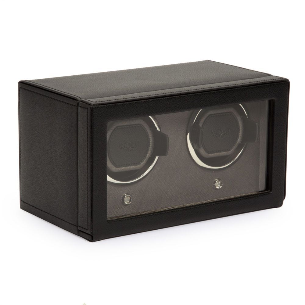WOLF Cub Double Black Watch Winder with Cover - ONLINE EXCLUSIVE - Michael Jones Jeweller
