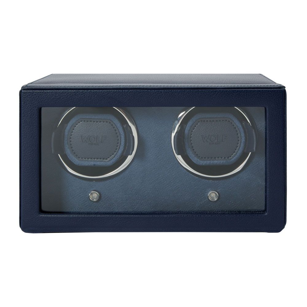 WOLF Cub Double Navy Watch Winder with Cover - ONLINE EXCLUSIVE - Michael Jones Jeweller